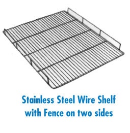 Stainless Steel Wire Shelf With Fence on two sides Stainless Steel Wire Shelf With Fence on two sides